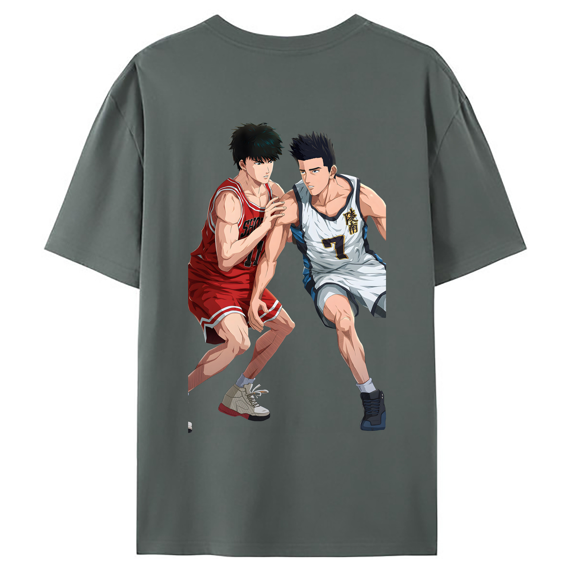 （画像用） SLAM DUNK／スラムダンク 綿100％ メンズ半袖Tシャツ（バックプリント） 通気性
